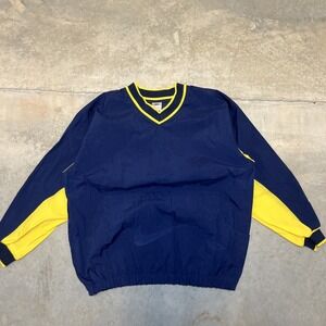 Vintage Nike Y2K V Neck Pullover 90s Jacket  Size Xl 18-20 White Tag Windbreaker